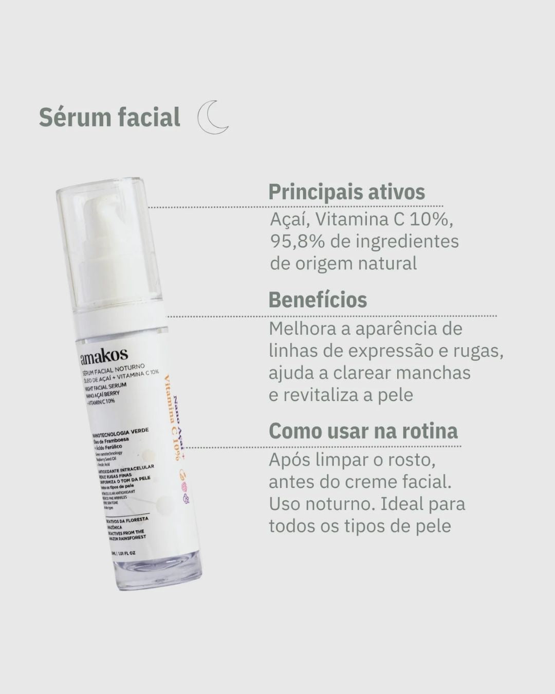 Sérum Facial Nano Açaí + Vitamina C 10% - 30ml
