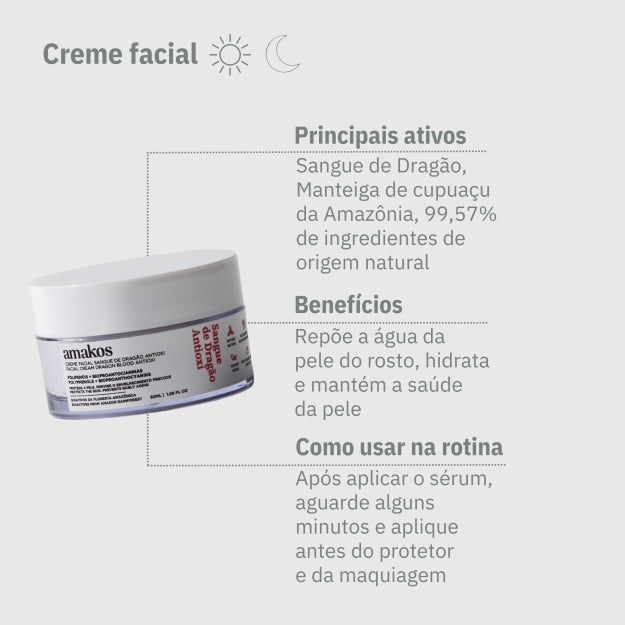 Creme facial sangue de dragão - 50g