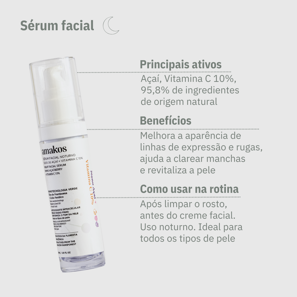 Sérum Facial Nano Açaí + Vitamina C 10%