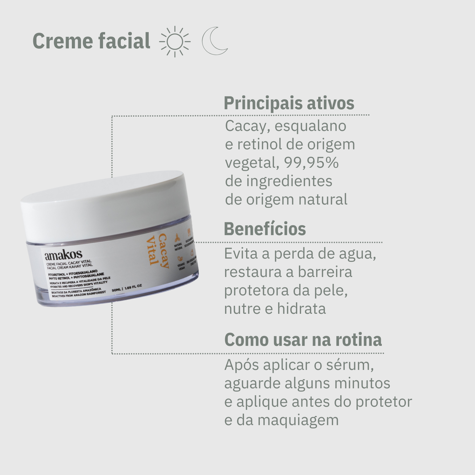 Creme facial cacay - 50g