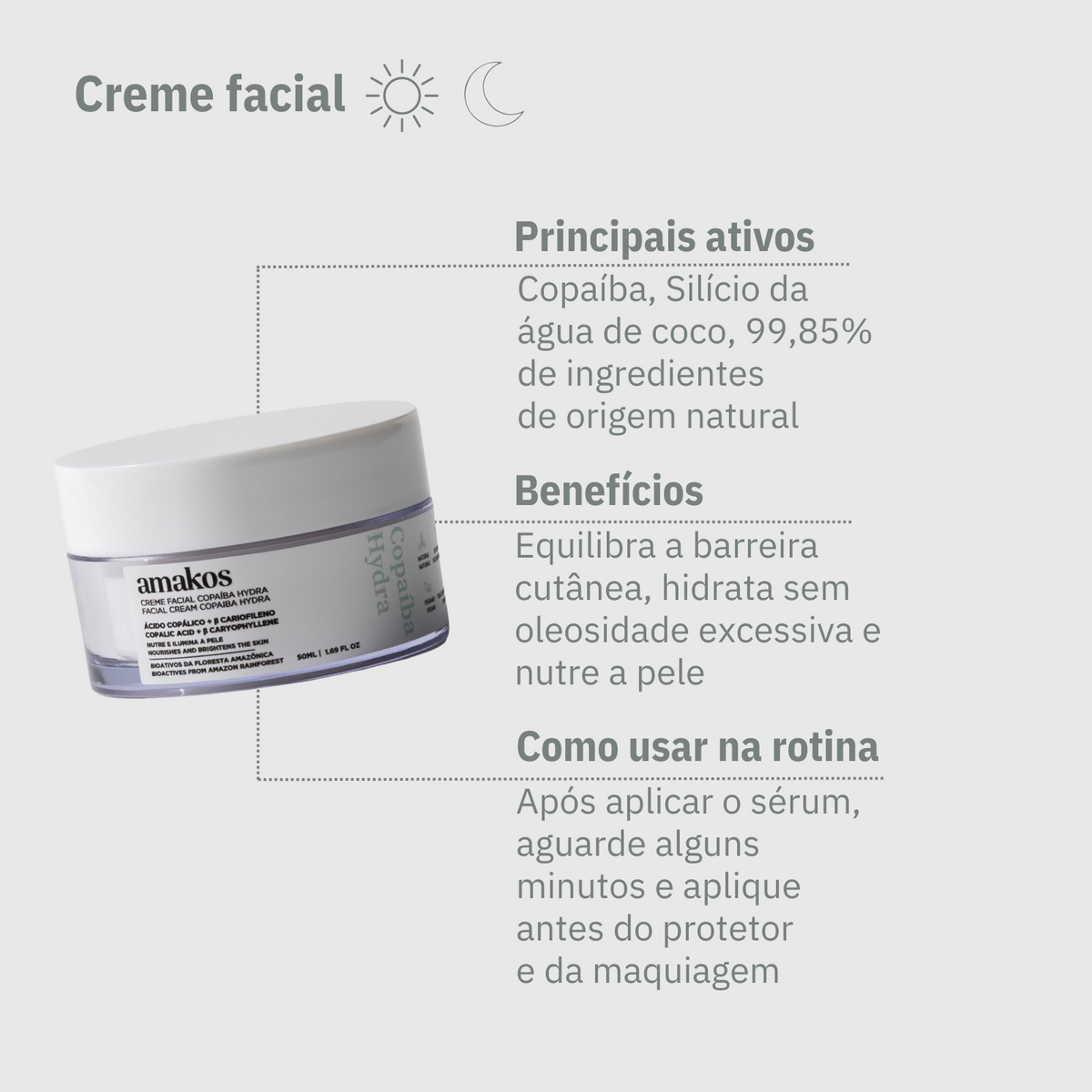 Creme Facial Copaíba Hydra